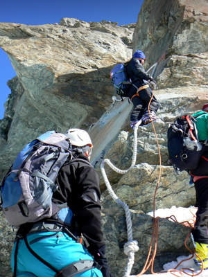 Pollux and Half Breithorn Traverse Mountain Guide Zermatt